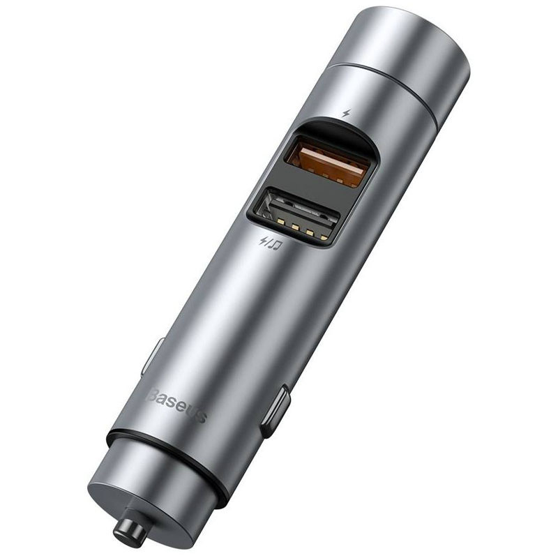 

АЗП Baseus Energy Column Bluetooth FM Launcher (5V/3.1A) 2USB (CCNLZ) (Срібний)
