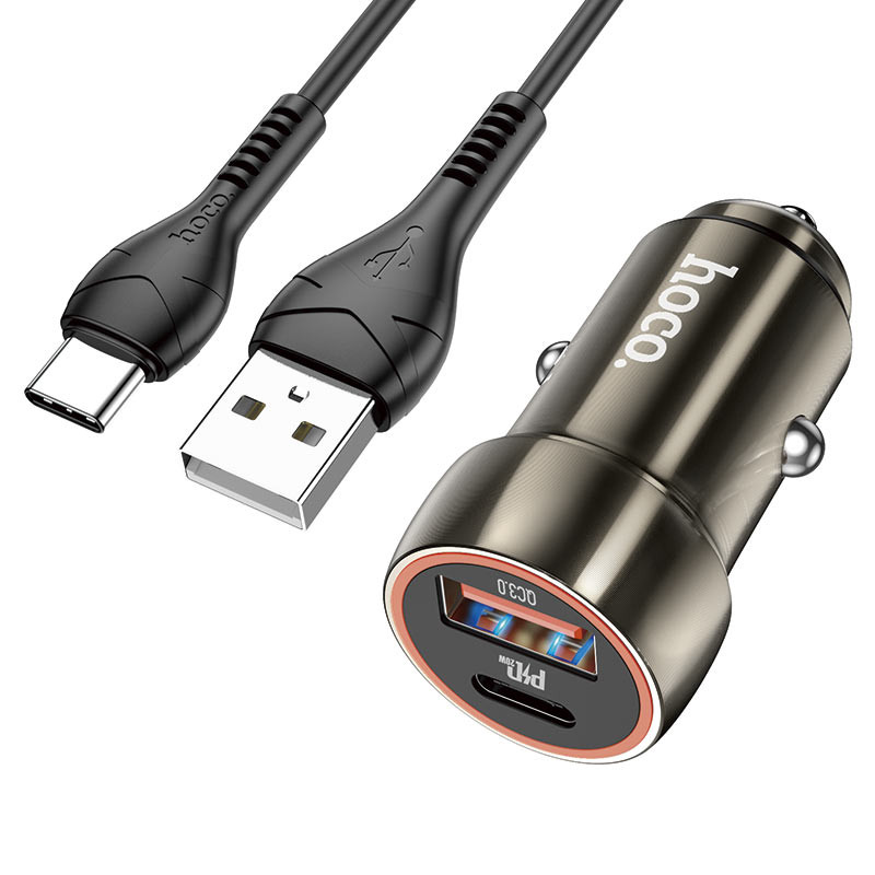 

АЗП Hoco Z46A Blue whale PD 20W + QC3.0 + Type-C