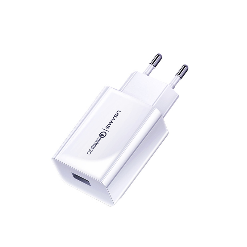 

СЗУ USAMS US-CC083 T22 Single USB QC3.0 Travel Charger (EU) Белый (123696)