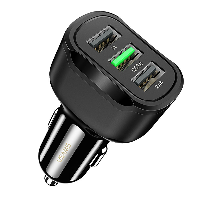 

АЗУ Usams US-CC100-1 C17 3 USB (5V2.4A/5V1A/QC3.0) (130652)