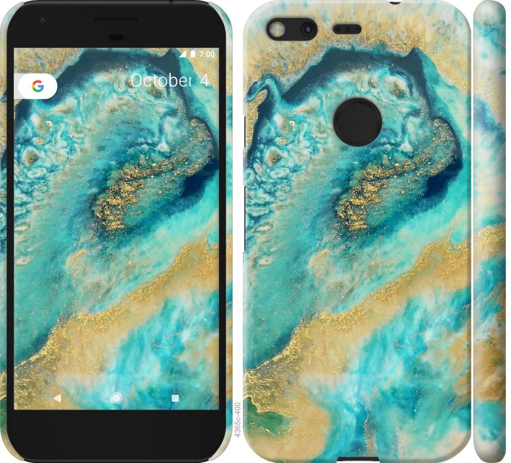 

Чехол на Google Pixel Green marble