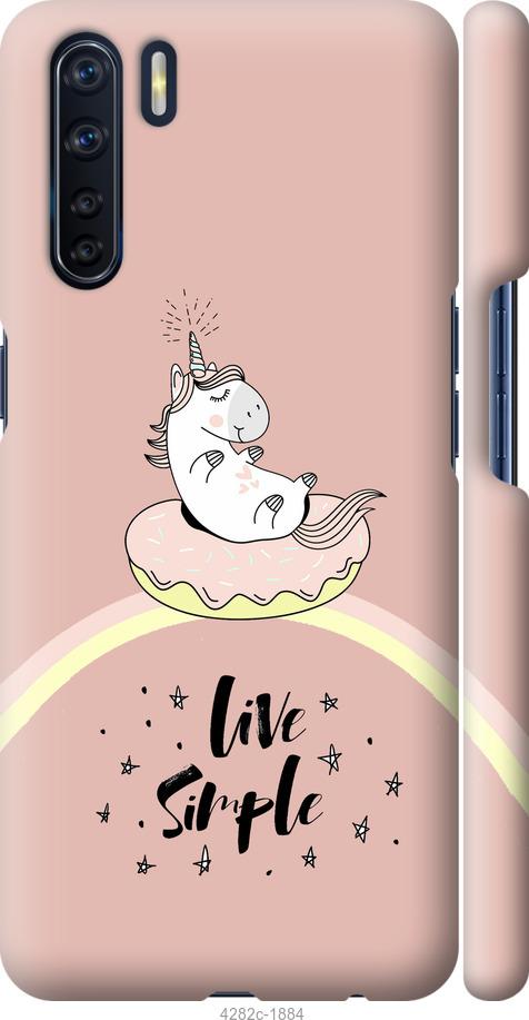 

Чехол на Oppo A91 Единорожка в пончике