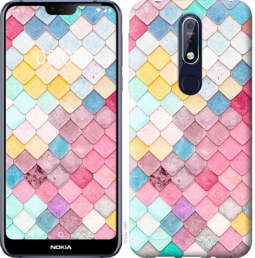 

Чехол на Nokia 7.1 Красочная черепица