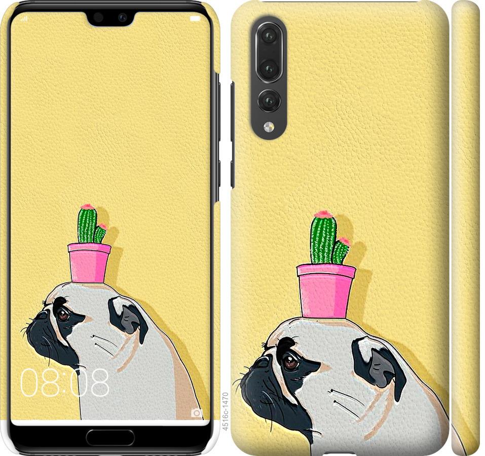 

Чохол на Huawei P20 Pro Мопс з кактусом