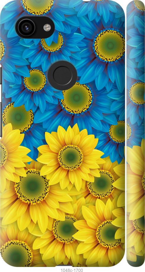 

Чехол на Google Pixel 3a Жёлто-голубые цветы