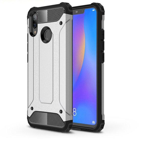 

Бронированный противоударный TPU+PC чехол Immortal для Huawei Nova 3i Серебряный (89271)