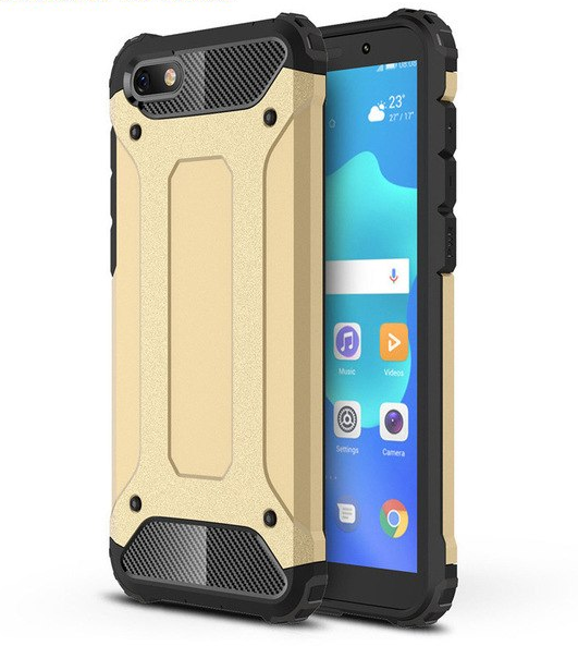 

Бронированный противоударный TPU+PC чехол Immortal для Huawei Y5 (2018) / Y5 Prime (2018) Золотой (89275)