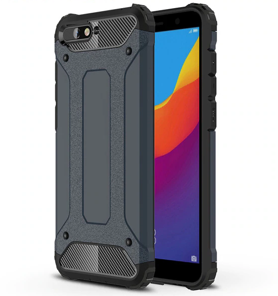 

Бронированный противоударный TPU+PC чехол Immortal для Huawei Y6 (2018) Серый / Metal slate (89284)
