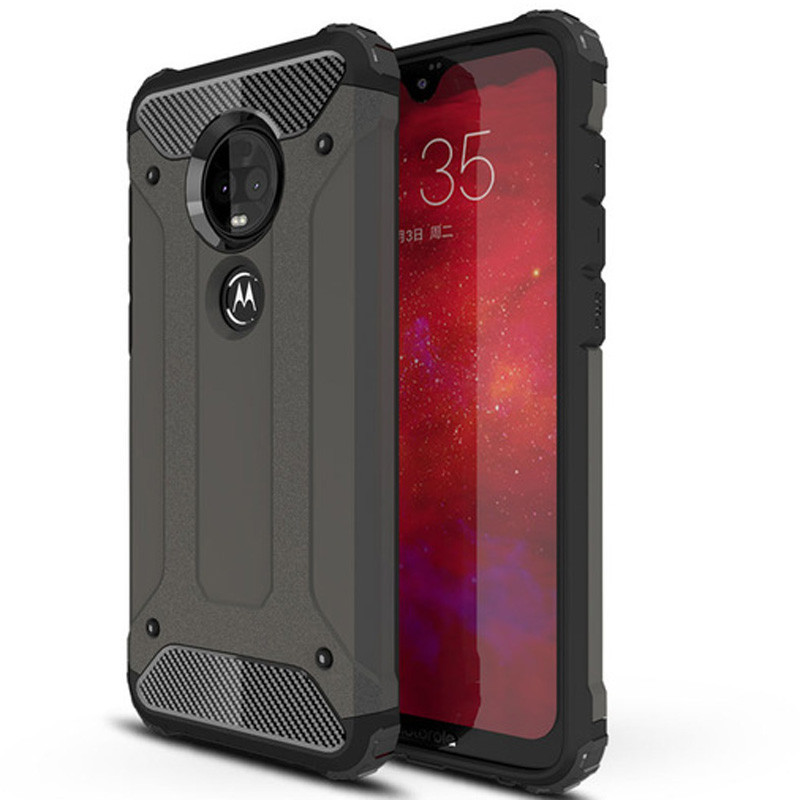 

Бронированный противоударный TPU+PC чехол Immortal для Motorola Moto G7 / G7 Plus Металл / Gun Metal (116507)
