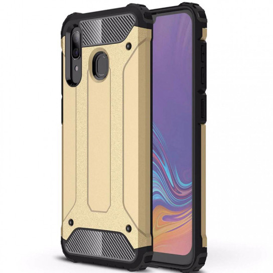 

Бронированный противоударный TPU+PC чехол Immortal для Samsung Galaxy A20 / A30 Золотой (101776)