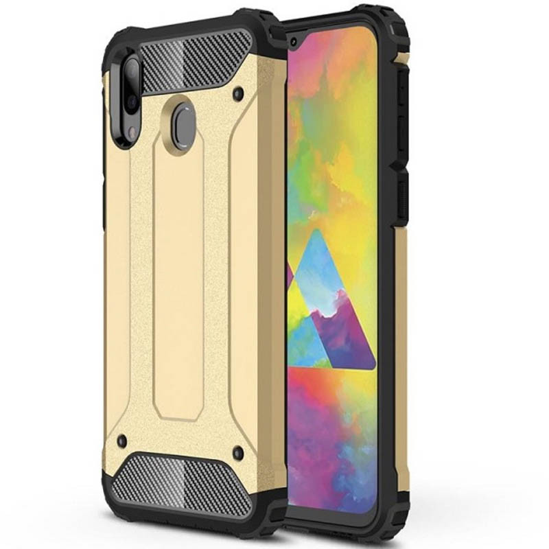 

Бронированный противоударный TPU+PC чехол Immortal для Samsung Galaxy M20 Золотой (100062)