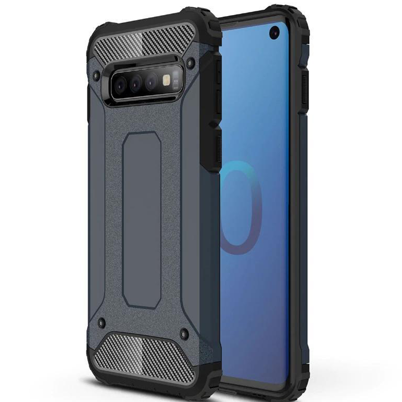 

Бронированный противоударный TPU+PC чехол Immortal для Samsung Galaxy S10+ Металл / Gun Metal (98146)