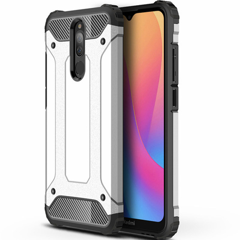 

Бронированный противоударный TPU+PC чехол Immortal для Xiaomi Redmi 8 Серебряный (117903)