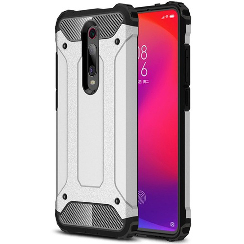 

Бронированный противоударный TPU+PC чехол Immortal для Xiaomi Redmi K20 Pro Серебряный (105263)