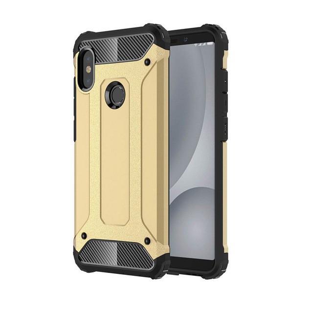 

Бронированный противоударный TPU+PC чехол Immortal для Xiaomi Redmi Note 5 Pro / Note 5 (DC) Золотой (81370)