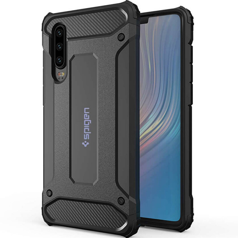 

Бронированный противоударный TPU+PC чехол SPIGEN (HC) для Huawei P30 Черный (102782)