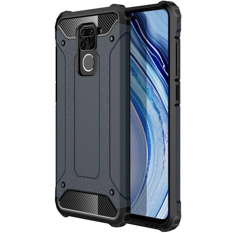 

Бронированный противоударный TPU+PC чехол Immortal для Xiaomi Redmi Note 9 / Redmi 10X Серый / Metal slate (143306)