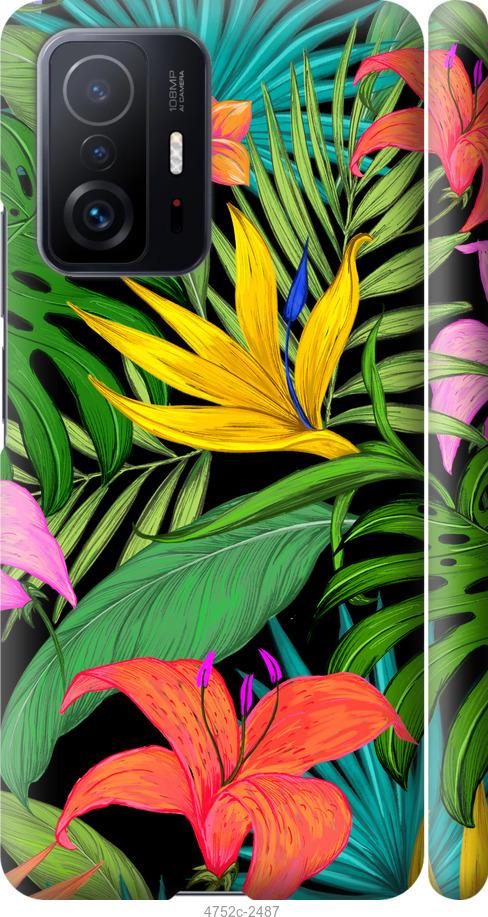 Чехол на Xiaomi 11T Тропические листья 1