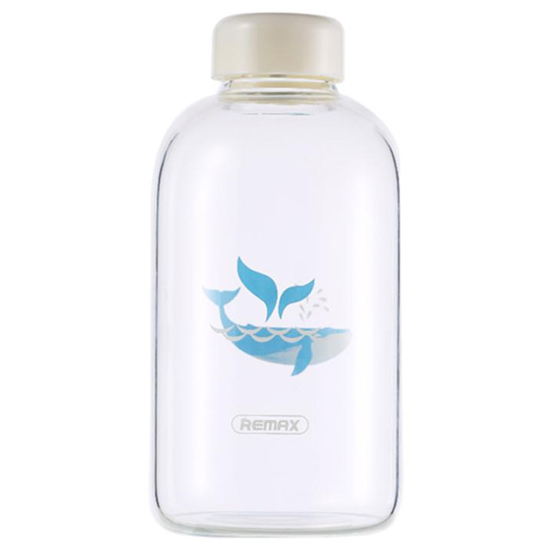

Пляшка для води Remax Glass Bottle RT-CUP33 Whale 650ml (Кит / біла)