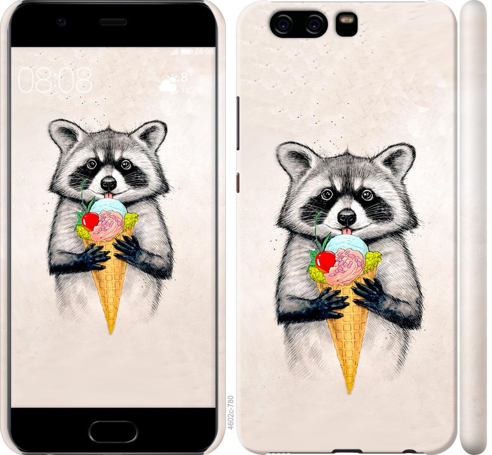 

Чохол на Huawei P10 Єнот з морозивом