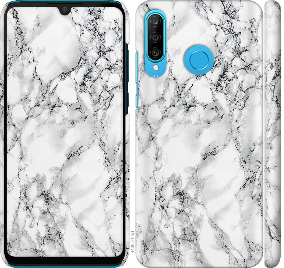 

Чохол на Huawei P30 Lite мармур білий