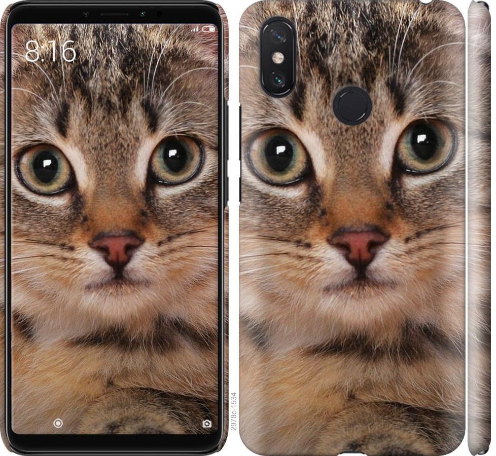 

Чехол на Xiaomi Mi Max 3 Полосатый котик