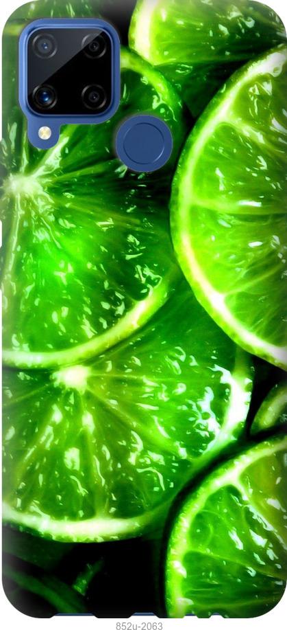 Чехол на Realme C15 Зелёные дольки лимона