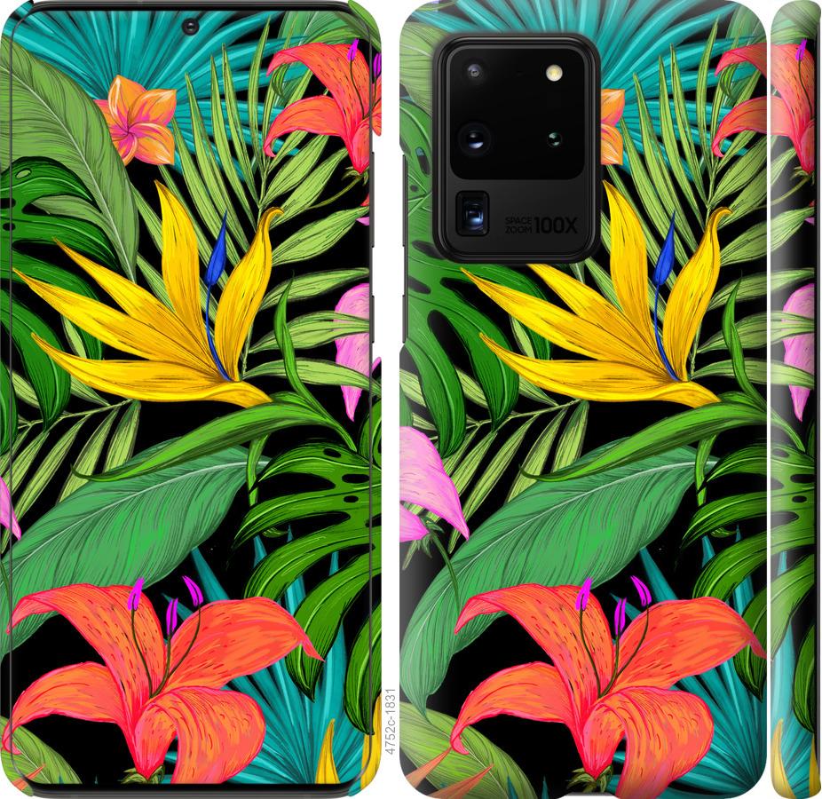 Чехол на Samsung Galaxy S20 Ultra Тропические листья 1