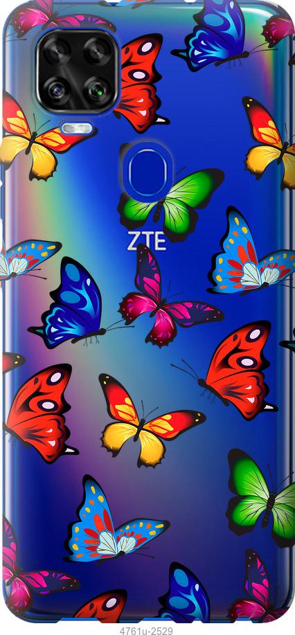 

Чехол на ZTE Blade V2020 Красочные мотыльки