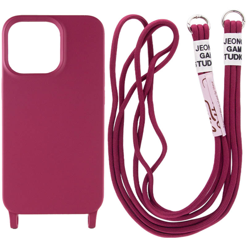 

Чехол Cord case c длинным цветным ремешком для Apple iPhone 11 Pro (5.8") Красный / Rose Red (224805)