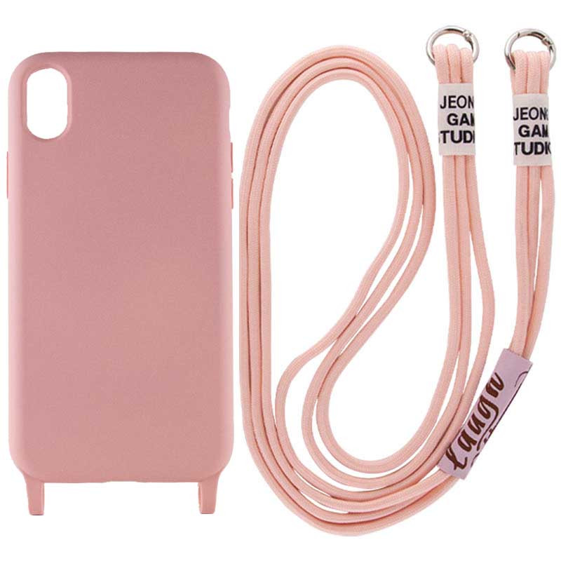 

Чехол Cord case c длинным цветным ремешком для Apple iPhone XR (6.1") Розовый / Pink Sand (220566)