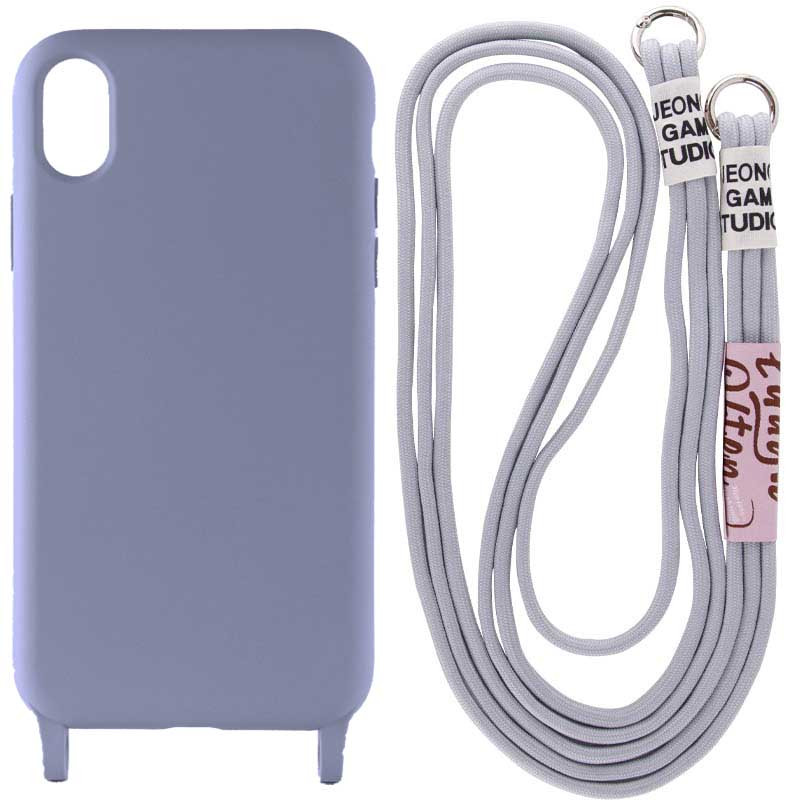 

Чохол Cord case з довгим кольоровим ремінцем для Apple iPhone XR (6.1") (Сірий / Stone)