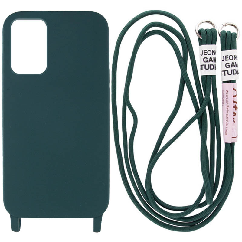 

Чехол Cord case c длинным цветным ремешком для Samsung Galaxy A52 4G / A52 5G / A52s Зеленый / Forest green (225019)