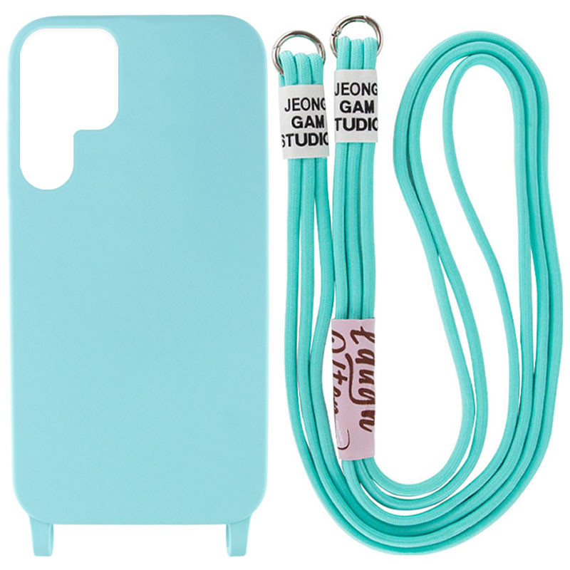 

Чехол Cord case c длинным цветным ремешком для Samsung Galaxy S22 Ultra Бирюзовый / Marine Green (225100)