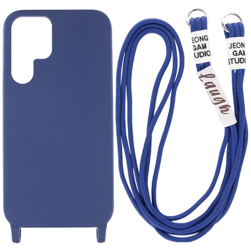 

Чехол Cord case c длинным цветным ремешком для Samsung Galaxy S22 Ultra Темно-синий / Midnight blue (225111)