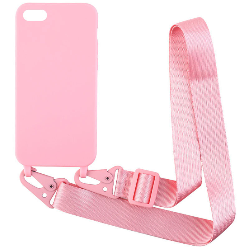 

Чохол Crossbody з довгим кольоровим ремінцем для Apple iPhone 6/6s (4.7") (Рожевий)
