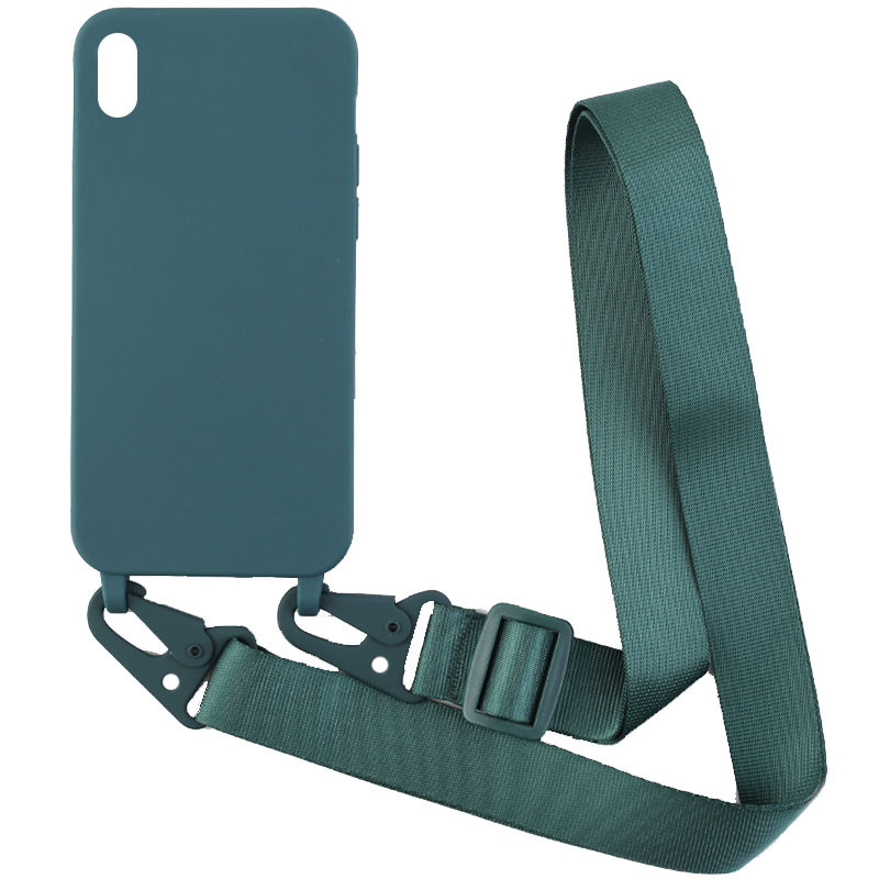 

Чохол Crossbody з довгим кольоровим ремінцем для Apple iPhone XR (6.1") (Зелений)