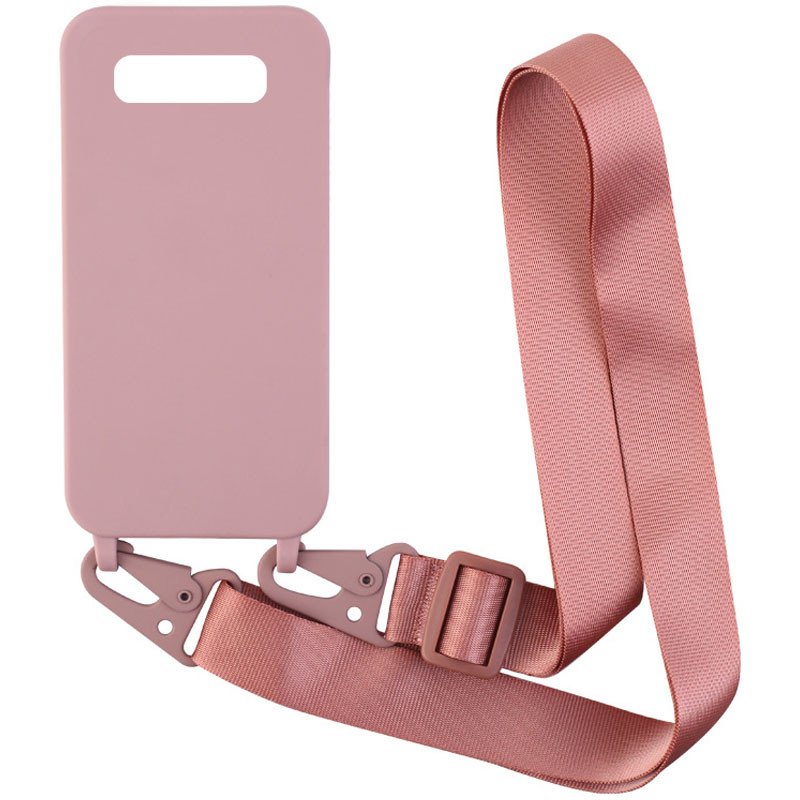 

Чехол Crossbody с длинным цветным ремешком для Samsung Galaxy S10 Пудра (192758)