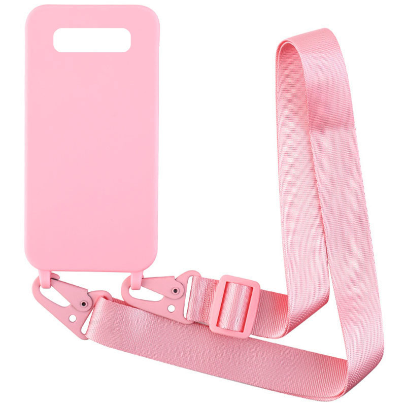 

Чехол Crossbody с длинным цветным ремешком для Samsung Galaxy S10+ Розовый (192767)