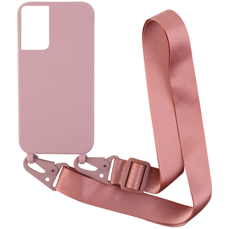 

Чехол Crossbody с длинным цветным ремешком для Samsung Galaxy S21 Ultra Пудра (192806)
