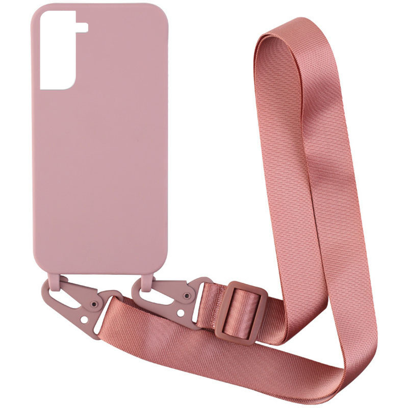 

Чохол Crossbody з довгим кольоровим ремінцем для Samsung Galaxy S22 (Пудра)