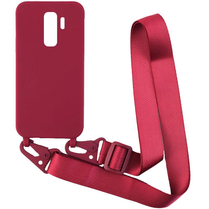 

Чехол Crossbody с длинным цветным ремешком для Samsung Galaxy S9+ Бордовый (192829)