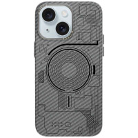 Чехол M-Tech Carbon soft touch with Magnetic Safe для Apple iPhone 14 (6.1")