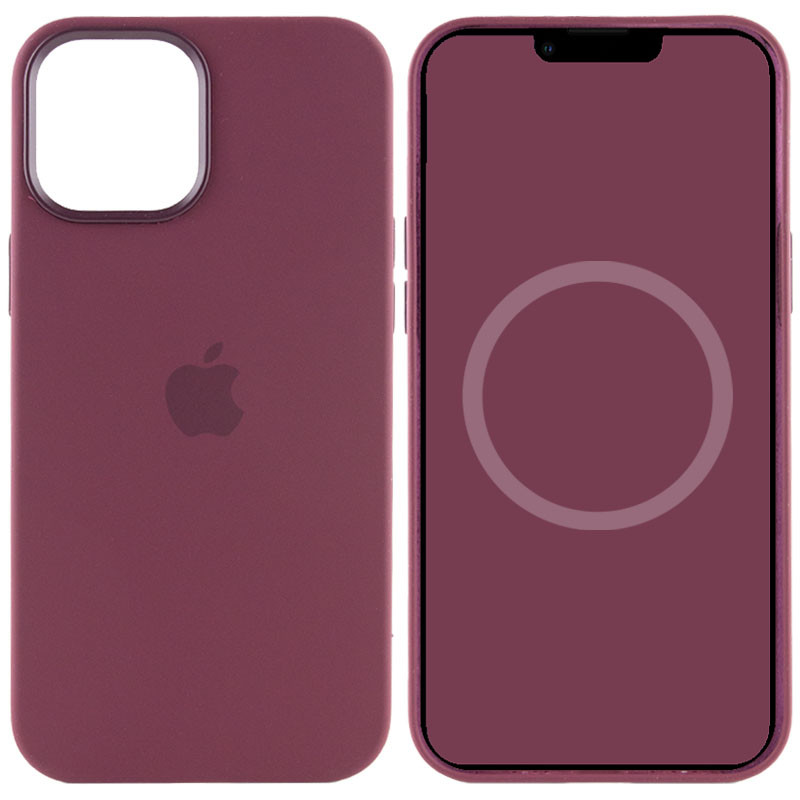 

Чохол Silicone case (AAA) full with Magsafe and Animation для Apple iPhone 12 Pro Max (Бордовий / Plum)