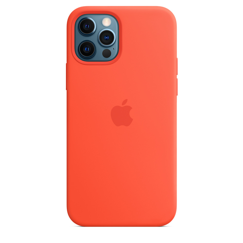 

Чехол Silicone case (AAA) full with Magsafe для Apple iPhone 12 Pro / 12 (6.1") Оранжевый / Electric Orange (187913)