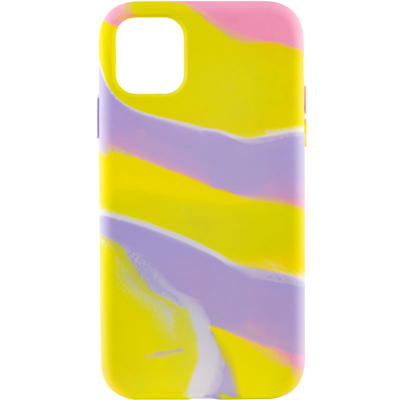 

Чохол Silicone case full Aquarelle для Apple iPhone 11 (6.1") (Сиренево-жовтий)