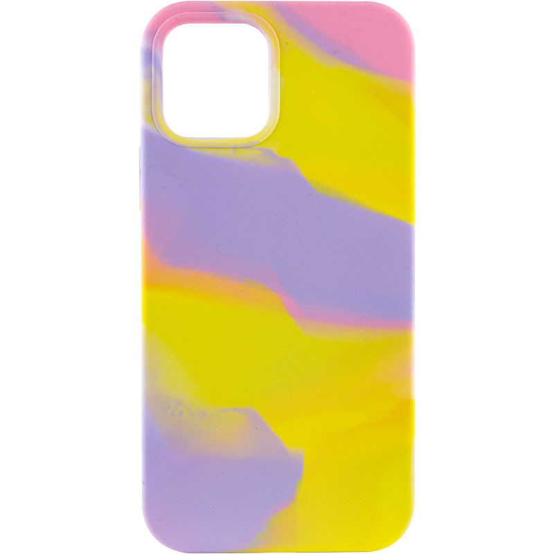 

Чохол Silicone case full Aquarelle для Apple iPhone 13 (6.1") (Сиренево-жовтий)