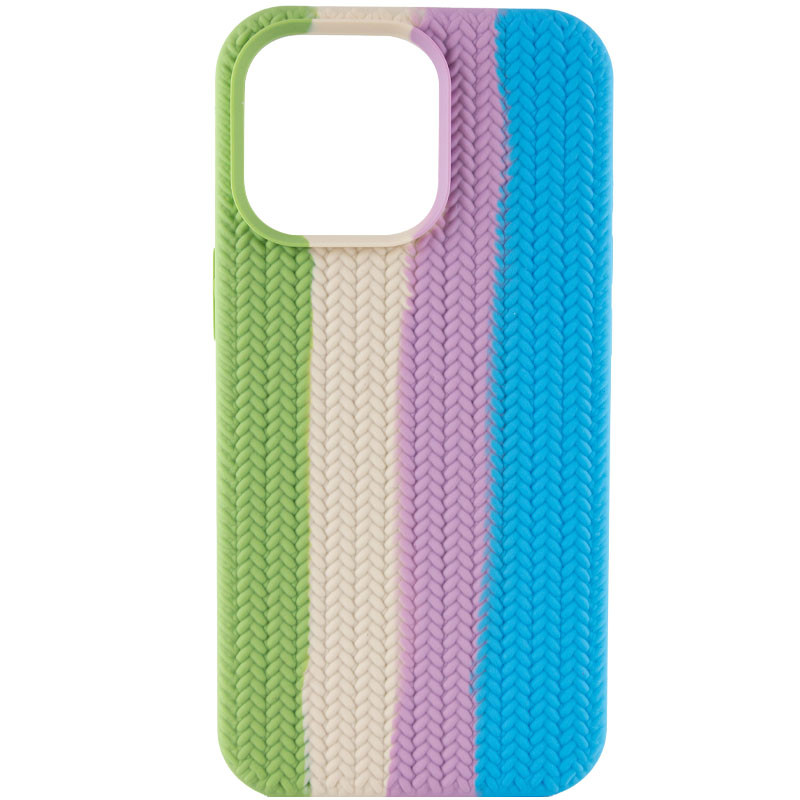 

Чехол Silicone case Full Braided для Apple iPhone 12 Pro Max (6.7") Мятный / Голубой (192973)