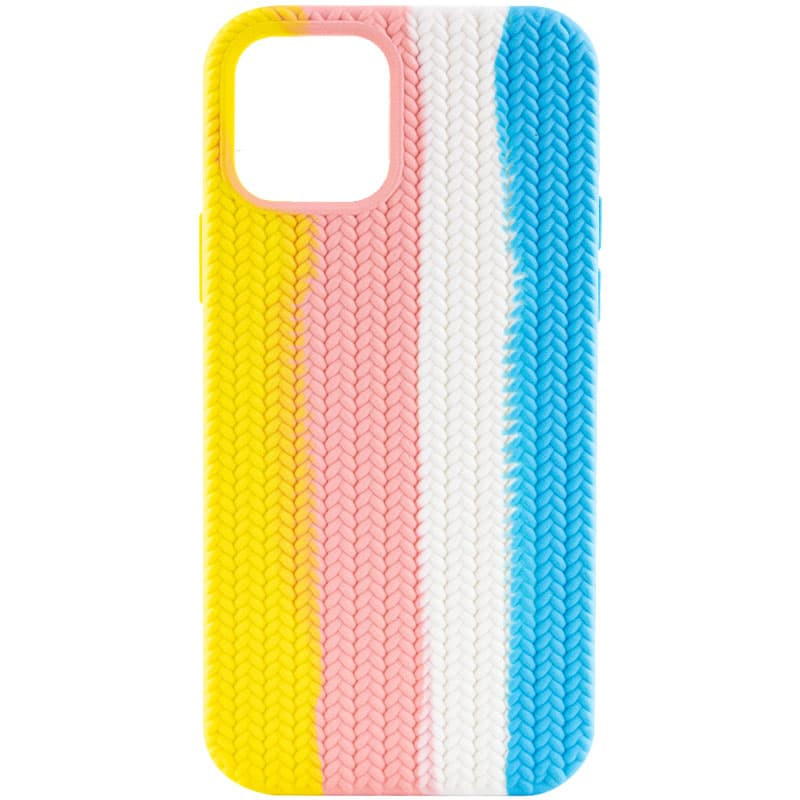 

Чехол Silicone case Full Braided для Apple iPhone 12 Pro Max (6.7") Желтый / Голубой (194005)