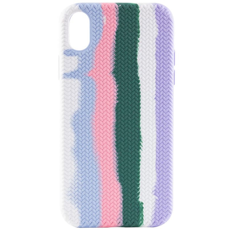 

Чехол Silicone case Full Braided для Apple iPhone XR (6.1") Белый / Сиреневый (193995)